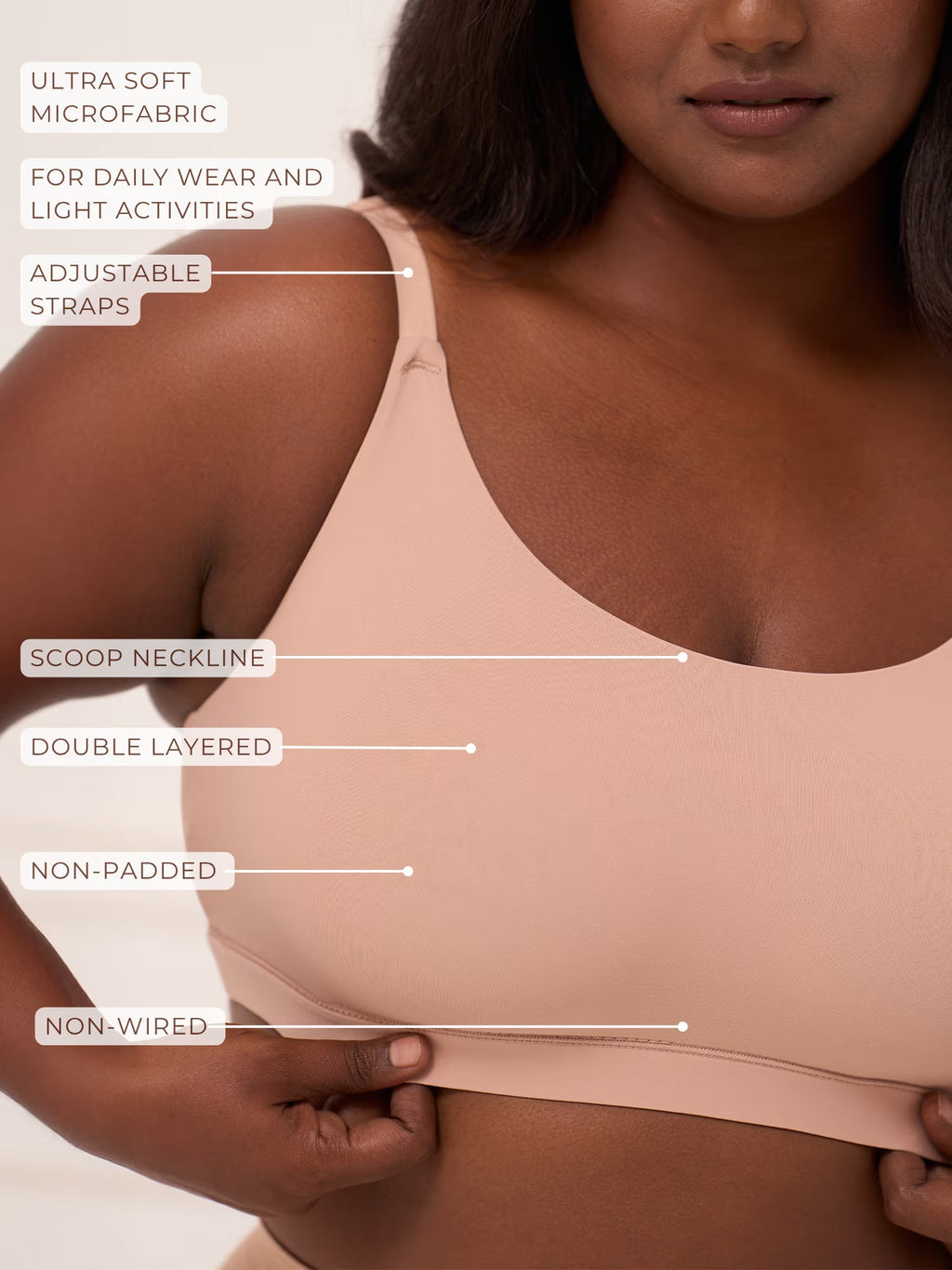 Every Day Scoop Bralette - Non-Padded Wireless Full Coverage and Seamless