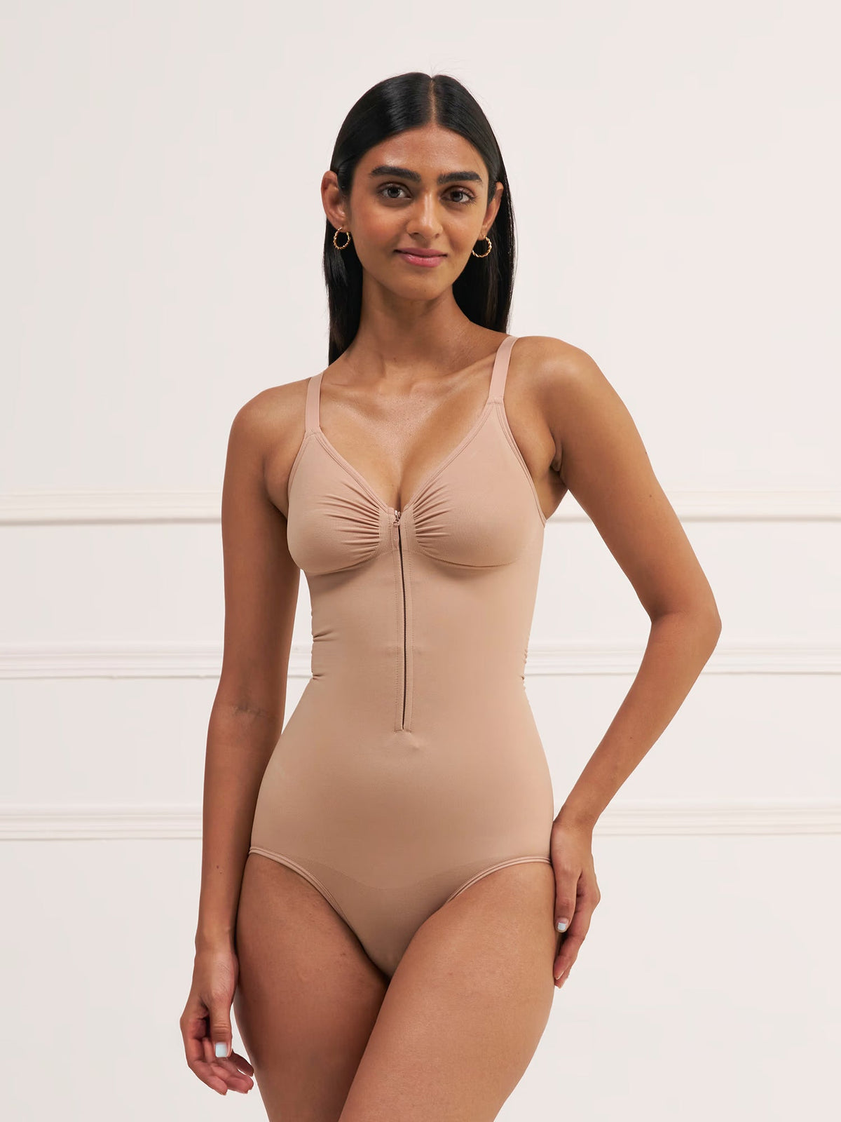 Front Zip Brief Bodysuit