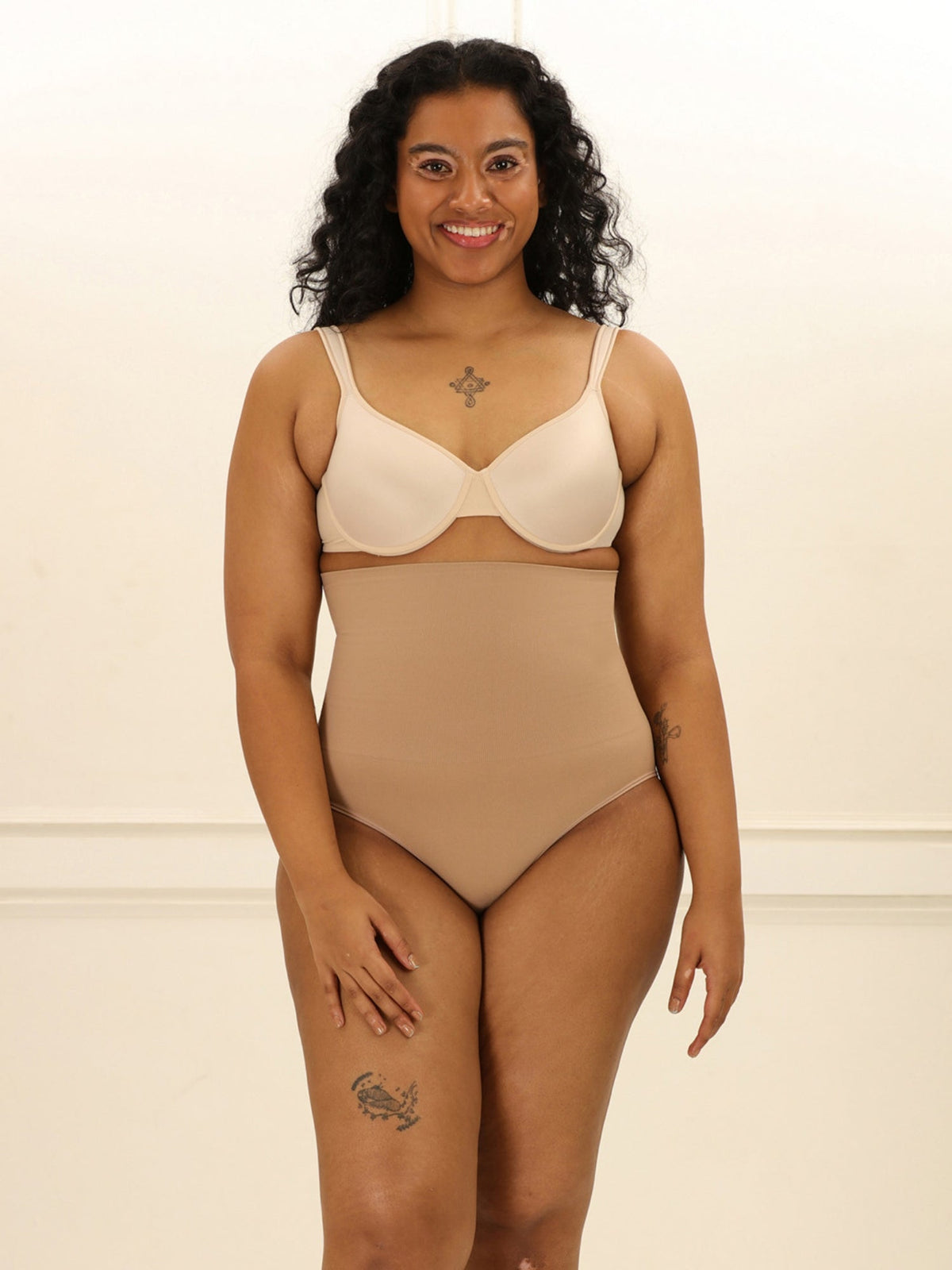 High Waisted Tummy Tucker Briefs Combo Packs Underwear UNDERNEAT Beige S