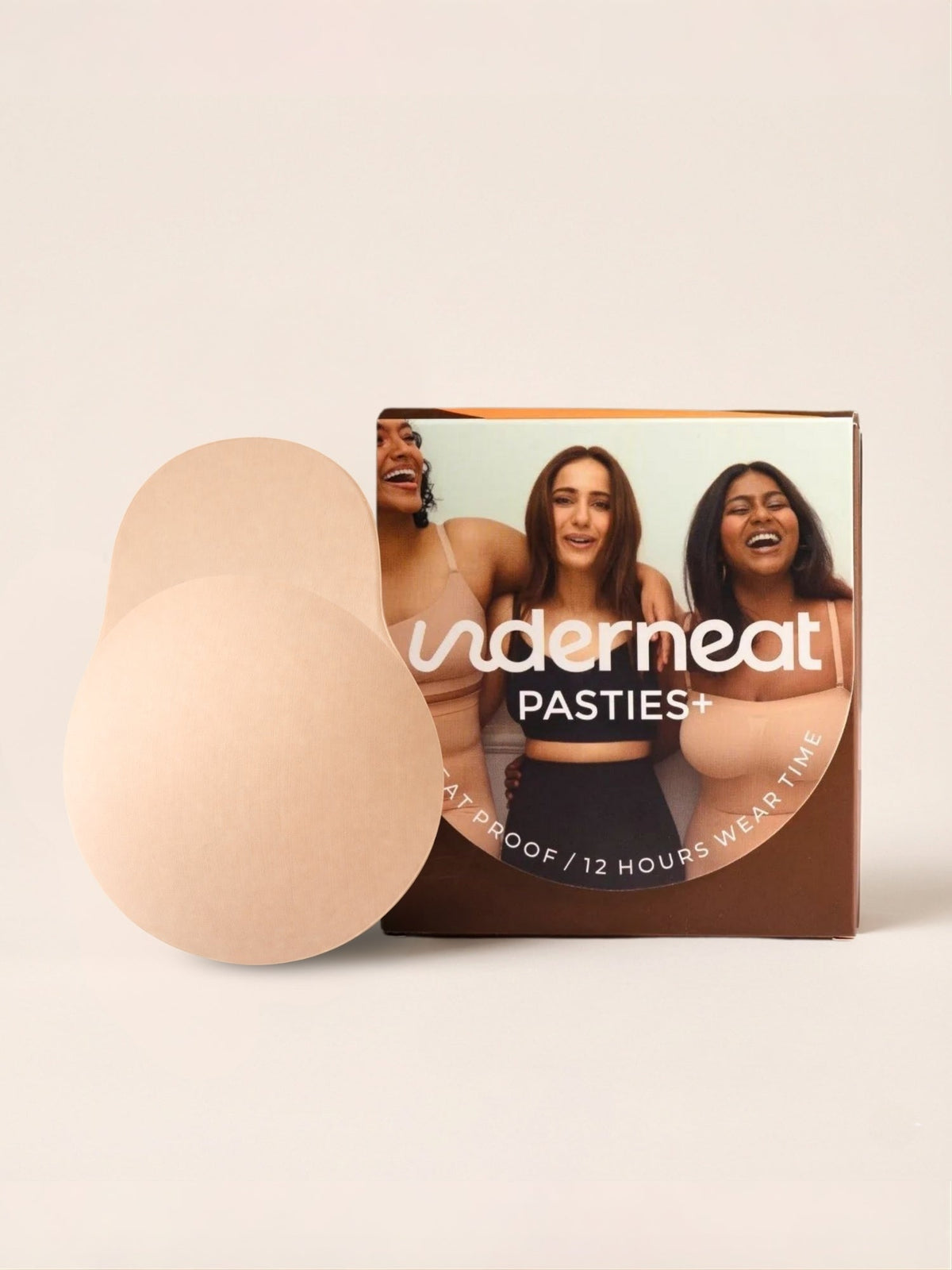 Reusable Lift Nipple Cover – AirLock Adhesive Technology, Extended Lifting Tabs, Seamless & Invisible Accessories UNDERNEAT Beige S