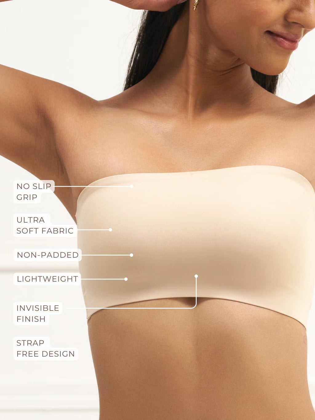 Bandeau - No Slip Non-Padded Wireless Seamless Tube Bra